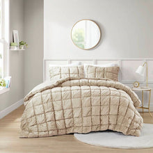 Load image into Gallery viewer, King Beige Velvety Soft Down Alternative Comforter Set