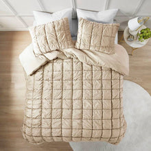 Load image into Gallery viewer, King Beige Velvety Soft Down Alternative Comforter Set