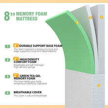 Load image into Gallery viewer, King size 8-inch Thick Medium Firm Cool Gel Memory Foam Mattress