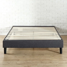 Load image into Gallery viewer, King size Modern Grey Upholstered Padded Platform Bed Fame