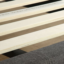 Load image into Gallery viewer, King size Modern Grey Upholstered Padded Platform Bed Fame