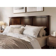 Load image into Gallery viewer, King size Traditional Style Headboard in Walnut Wood Finish