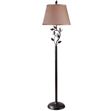 Load image into Gallery viewer, Vine Leaves Rubbed Bronze Finish Floor Lamp with 15-inch Gold Tapered Shade