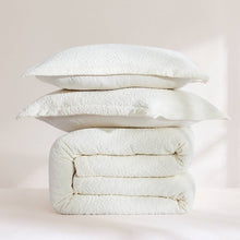 Load image into Gallery viewer, King Size 3-Piece Off White Boucle Duvet Cover Set