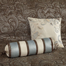 Load image into Gallery viewer, King 12 Piece Cotton Polyester Comforter Set Blue Paisley