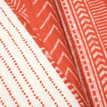 Load image into Gallery viewer, King size Scandinavian Chevron Orange White Stripe Reversible Cotton Quilt Set