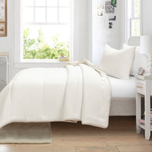 Load image into Gallery viewer, King/Cal King Soft Lightweight Reversible Quilted Comforter Set in White/Beige