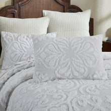 Load image into Gallery viewer, King Size 100-Percent Cotton Chenille 3-Piece Coverlet Bedspread Set in White