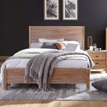 Load image into Gallery viewer, FarmHome Rustic Solid Pine Platform Bed in King Size