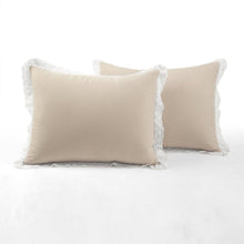 Load image into Gallery viewer, King French Country Beige Tan 5-Piece Lightweight Comforter Set with Lace Trim