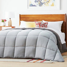 Load image into Gallery viewer, King Size All Seasons Plush Light/Dark Grey Reversible Polyester Down Alternative Comforter