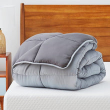 Load image into Gallery viewer, King Size All Seasons Plush Light/Dark Grey Reversible Polyester Down Alternative Comforter