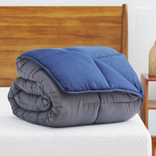Load image into Gallery viewer, King All Seasons Grey/Navy Reversible Polyester Down Alternative Comforter