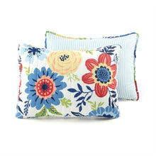 Load image into Gallery viewer, King size Lightweight Floral Navy Blue Coral White 3-Piece Polyester Quilt Set