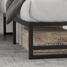 Load image into Gallery viewer, King Size Black Metal Platform Bed Frame with Under-Bed Storage Space