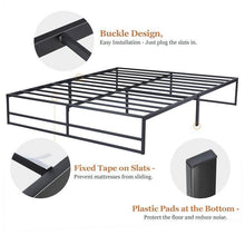 Load image into Gallery viewer, King Size Black Metal Platform Bed Frame with Under-Bed Storage Space