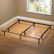Load image into Gallery viewer, King size 9-Leg Adjustable Metal Bed Frame with Headboard Brackets