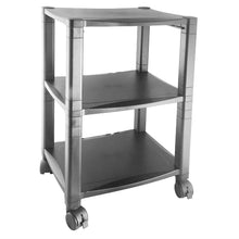 Load image into Gallery viewer, 3-Shelf Mobile Printer Stand with Organizer Drawer in Black