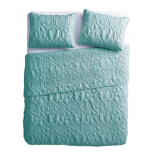 Load image into Gallery viewer, King Coastal Beach Starfish Seashell Seahorse Aqua Blue Teal 3-Piece Quilt Set