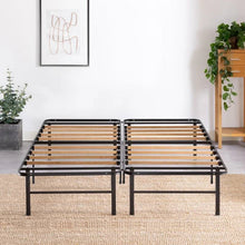 Load image into Gallery viewer, King size Metal Bed Frame with Bamboo Wood Slats