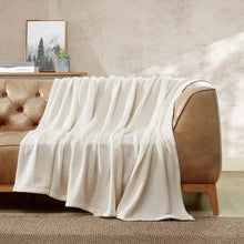 Load image into Gallery viewer, King size Cream Bone Lightweight 100-Percent Cotton Blanket - Machine Washable