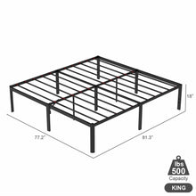 Load image into Gallery viewer, King 18-inch Rounded Edge Corners Metal Bed Frame with Under-bed Storage Space