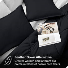 Load image into Gallery viewer, King/Cal King size Luxuriously Soft Down Alternative Comforter Set in Black