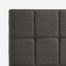 Load image into Gallery viewer, King size Grey Upholstered Platform Bed Frame with Padded Headboard