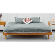 Load image into Gallery viewer, King size Mid-Century Modern Platform Bed Frame in Light Wood Finish