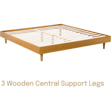 Load image into Gallery viewer, King size Mid-Century Modern Platform Bed Frame in Light Wood Finish
