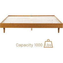 Load image into Gallery viewer, King size Mid-Century Modern Platform Bed Frame in Light Wood Finish