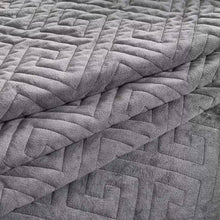 Load image into Gallery viewer, King Gray Charcoal Velvet Microfiber Polyester Reversible 3-Piece Quilt Set