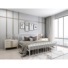 Load image into Gallery viewer, King White Metal Platform Bed Frame with Rounded Corners Headboard Footboard