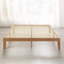 Load image into Gallery viewer, King size Solid Wood Platform Bed Frame in Natural Wooden Finish