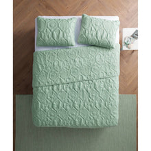 Load image into Gallery viewer, King Coastal Beach Starfish Seashell Seahorse Light Green Teal Quilt Set