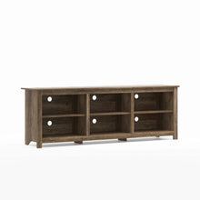 Load image into Gallery viewer, Farmhouse Style TV Stand with 6 Storage Compartments in Brown Oak Wood Finish