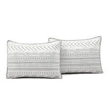 Load image into Gallery viewer, King size Scandinavian Chevron Grey White Reversible Cotton Quilt Set