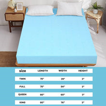 Load image into Gallery viewer, King size 3-inch Thick Gel-Infused Air Foam Mattress Topper in Light Blue