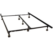 Load image into Gallery viewer, King size Heavy Duty 7-Leg Metal Bed Frame with Locking Rug Roller Casters Wheels