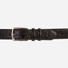 Load image into Gallery viewer, The Johannesburg Black Leather Belt