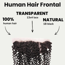 Load image into Gallery viewer, Kinky Curly 13x4 Transparent Lace Human Hair Frontal