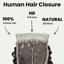 Load image into Gallery viewer, Kinky Curly 5x5 HD Lace Human Hair Closure