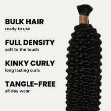 Load image into Gallery viewer, Kinky Curly Bulk 100% Human Braiding Hair