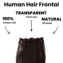 Load image into Gallery viewer, Kinky Straight 13x4 Transparent Lace Human Hair Frontal