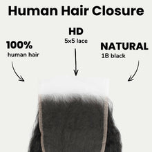 Load image into Gallery viewer, Kinky Straight 5x5 HD Lace Human Hair Closure