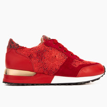 Load image into Gallery viewer, The Noir Red Leather Women Sneaker