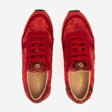 Load image into Gallery viewer, The Noir Red Leather Women Sneaker