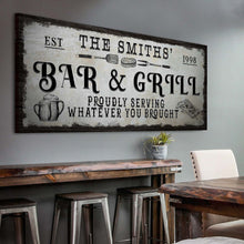 Load image into Gallery viewer, Personalized Bar and Grill Sign