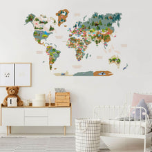 Load image into Gallery viewer, Kids World Map Khaki