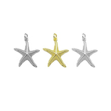 Load image into Gallery viewer, CZ Micro Pave Starfish Pendant, Cubic Zirconia Starfish Pendant Charm for Necklace Bracelet Earrings Making, 19x22mm,sku#L359